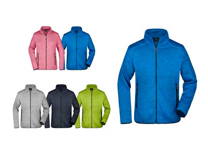 Strikket fleece jakke